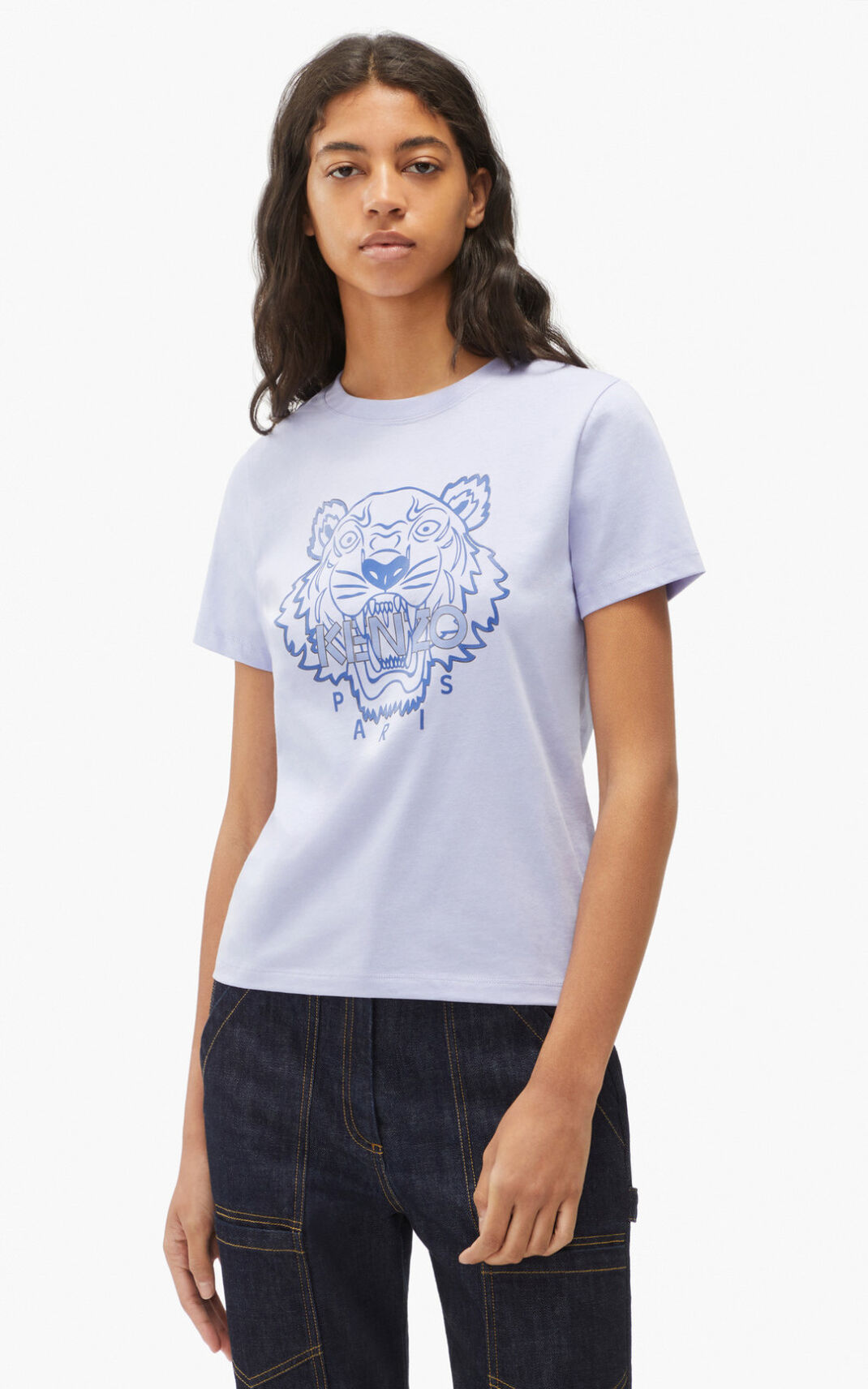 T Shirt Kenzo The Hiver Capsule Tiger Femme Bleu Clair | BEOH-24780